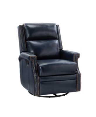 Echidna Transitional Genuine Leather Swivel Rocker Recliner