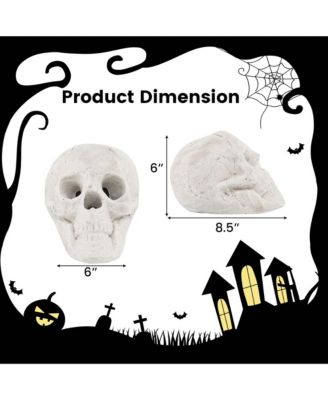 Ceramic Fireproof Fire Pit Skull, Reusable Imitated Human Skull for Gas