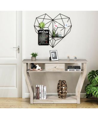 Modern Sofa Accent Table with Drawer Entryway Hallway Hall
