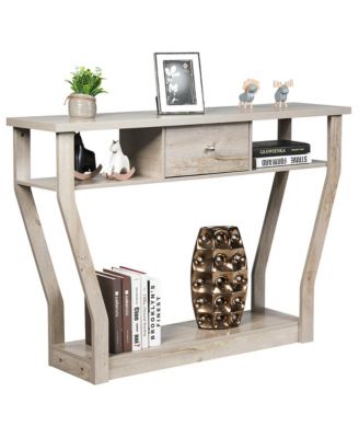 Modern Sofa Accent Table with Drawer Entryway Hallway Hall