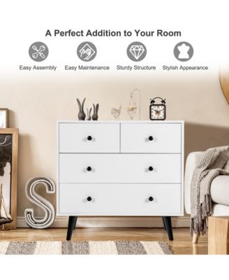 4 Drawers Dresser Chest of Drawers Free Standing Sideboard Cabinet