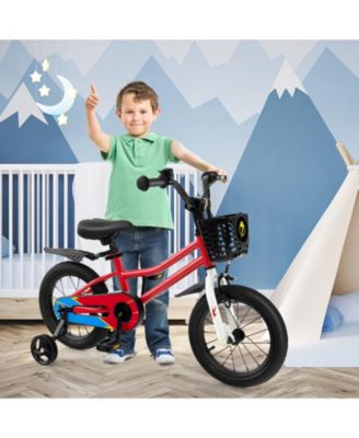 14'' Kid's Bike with Removable Training Wheels & Basket for 3-5 Years Old