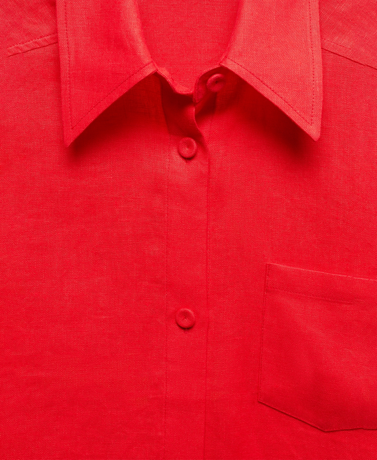 Shop Mango Women's Linen Shirt In Coral Red