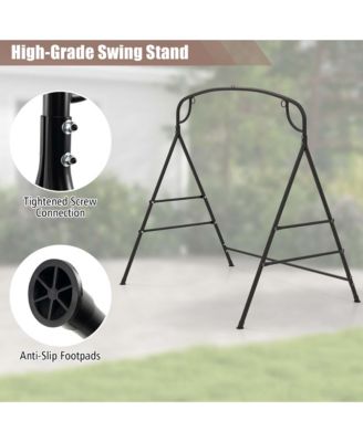 Patio Metal Swing Stand Heavy-Duty A-Shaped Swing Frame with Double Side Bars
