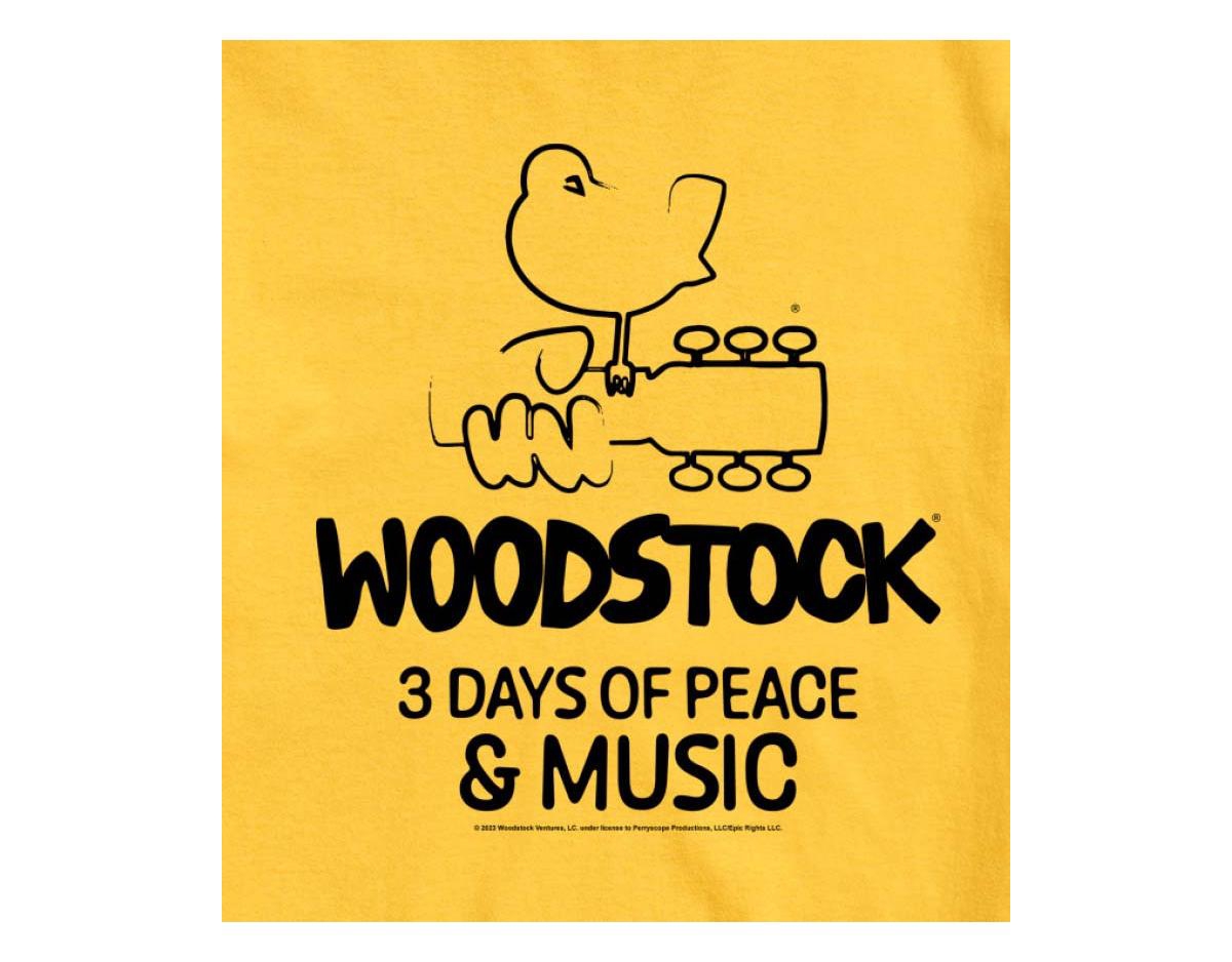 Airwaves Hybrid Apparel Woodstock 3 Days Of Peace And Music Men's Short Sleeve Tee In Athletic Heather