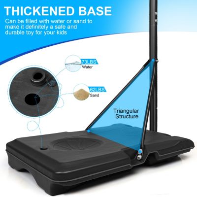 Adjustable Portable Basketball Hoop System with Stable Base