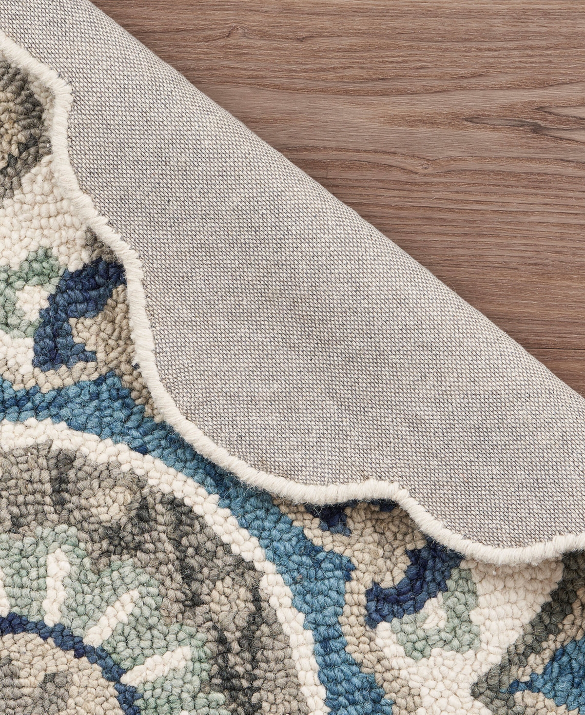 Lr Home Radiance Rdc54094 5'x5' Round Area Rug In Ivory-teal