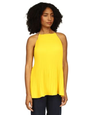 Michael Kors - Women's Chain-Strap Sleeveless Pleated Top