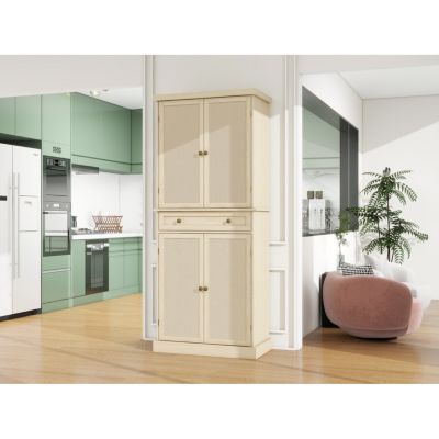 4-Door Cabinet with Drawer and Adjustable Shelves