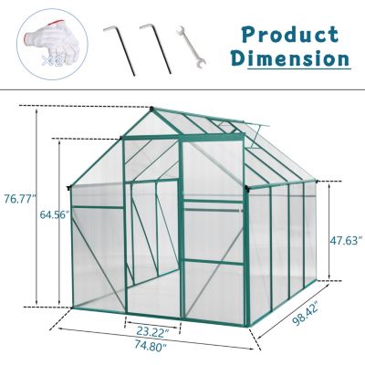 6 X 8 FT Outdoor Patio Greenhouse