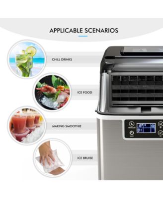 Countertop Electric Ice Maker with Ice Scoop and Basket