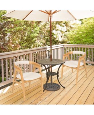 Leisure Bamboo Dining Chair with Curved Back and Anti-slip Foot Pads