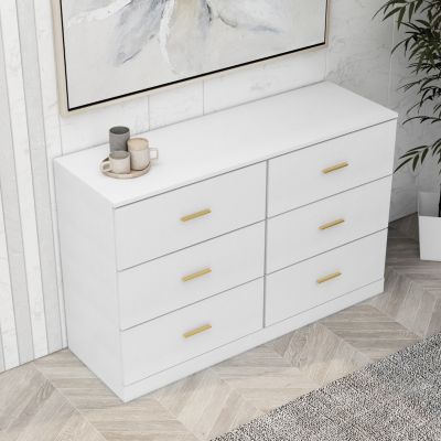 Modern 6-Drawer Dresser Ample Storage, Sturdy & Safe