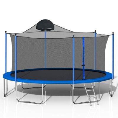 Streamdale 14FT Trampoline with Hoop, Ladder, Safety Net