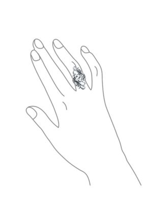 Nature Swirl Leaf Vine Wrap Bypass Full Finger Armor Statement Ring Oxidized Sterling Silver