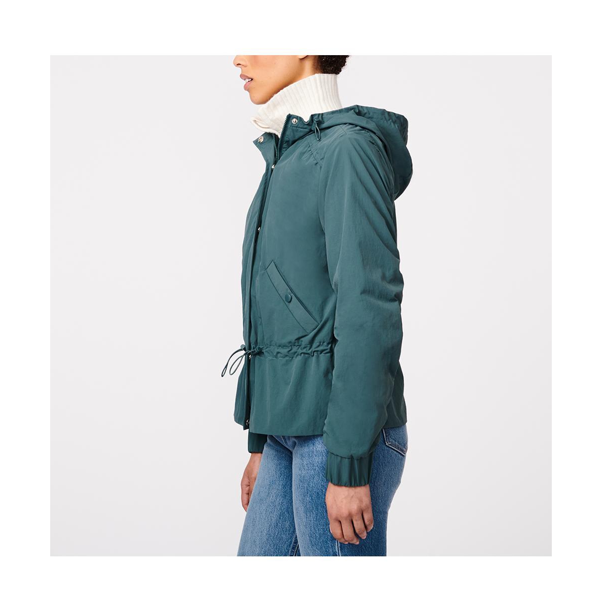 Bernardo Women's Short Hooded Rain Jacket