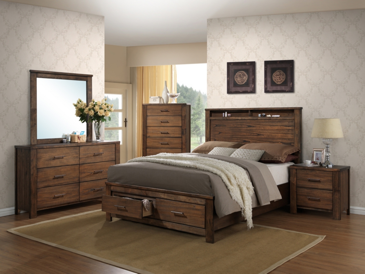Streamdale Furniture Wood Nightstand With 2 Drawers - Brown