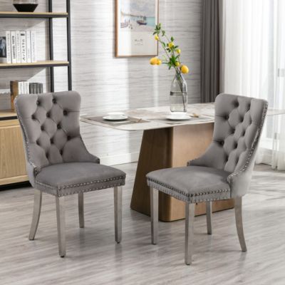 Streamdale Contemporary Velvet Dining Chair Set Of 2