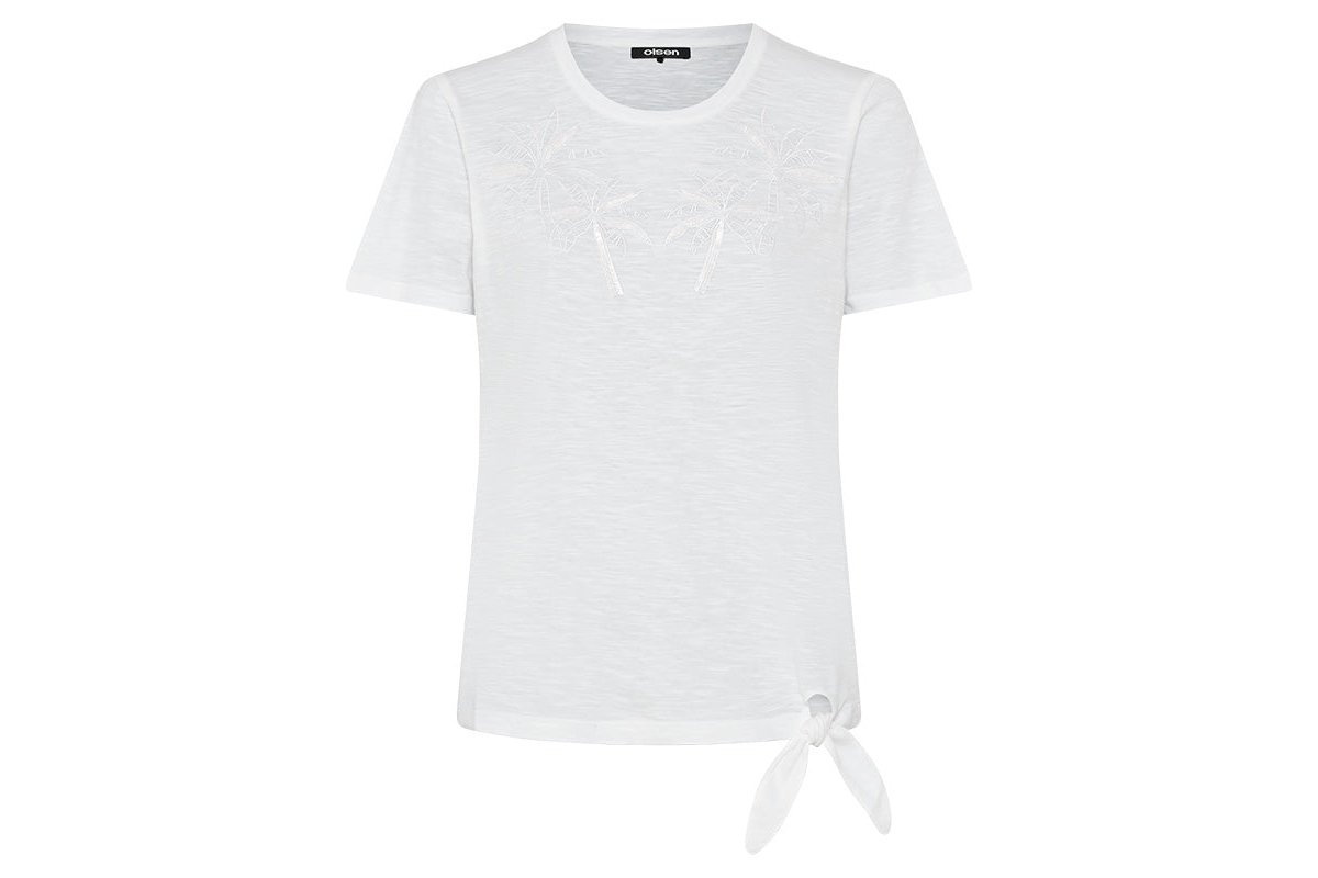 Olsen Women's 100% Organic Cotton Sequin Embellished Tee