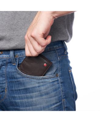 Mens Slimfold Wallet RFID Safe Bifold Genuine Leather ID Window