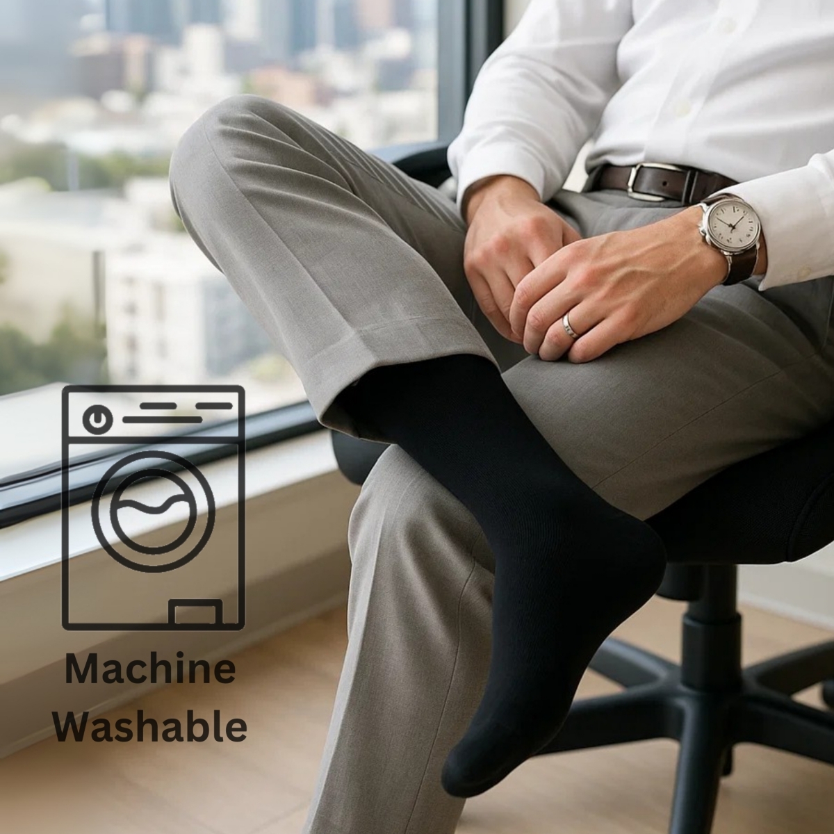 Alpine Swiss 6 Pack Mens Cotton Dress Socks Mid Calf Argyle Pattern Solids Set