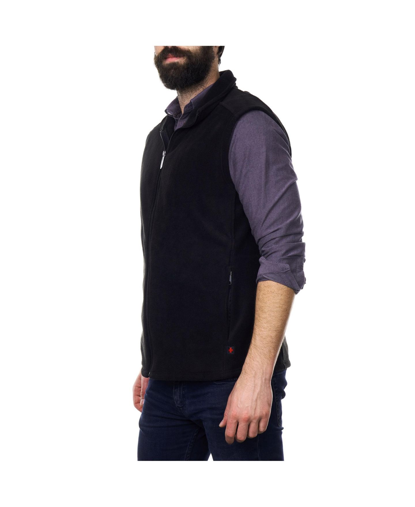 Мужская куртка Alpine Swiss Full Zip Up Fleece Vest Lightweight Warm Sleeveless Jacket, цвет: Чёрный — фото 6