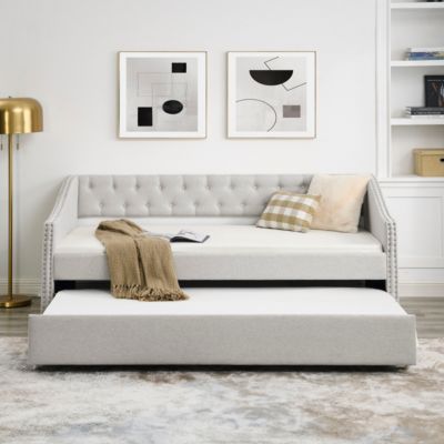 Upholstered Twin Daybed with Trundle