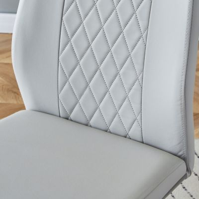 Set of 6 Faux Leather Cushioned Side Chairs