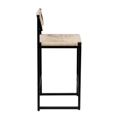 Creamy White Paper Rope Bar Stools Set of 2