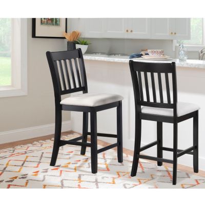 Rustic Counter Height Dining Chairs with Foot Support