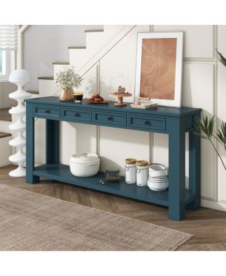 Console Table with Storage and Shelf for Entryway