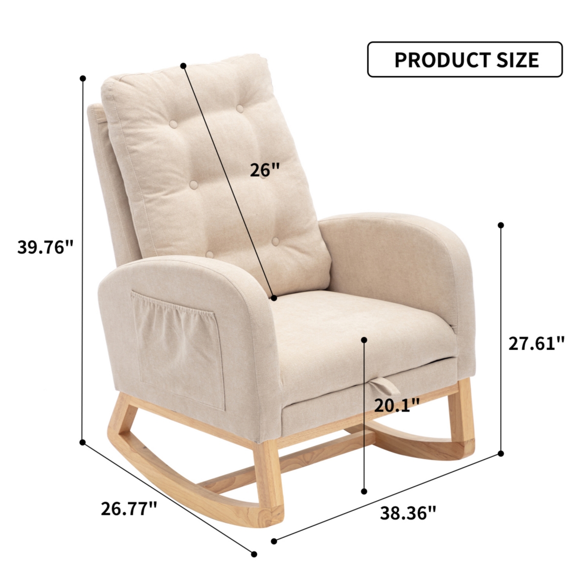 Streamdale Furniture High Back Accent Rocking Chair with Footrest