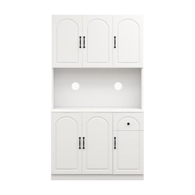 Kitchen Pantry Storage Cabinet With Microwave Oven Countertop