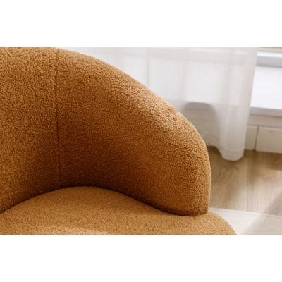 Streamdale Khaki Teddy Fabric Accent Barrel Chair