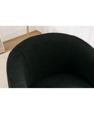 Teddy Fabric Swivel Barrel Chair with Black Ring