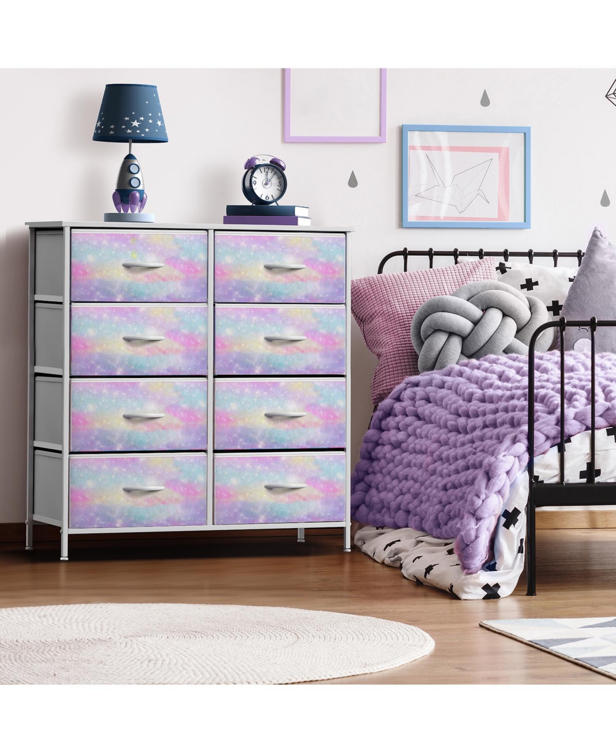 Sorbus 8 Drawers Dresser- Storage Unit with Steel Frame, Wood Top, Fabric Bins - for Bedroom, Closet, Office, and more