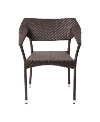 Cheri Fade And Weather Resistant Modern Pe Rattan Patio Dining Chair With Reinforced Steel Frame, Set of 4