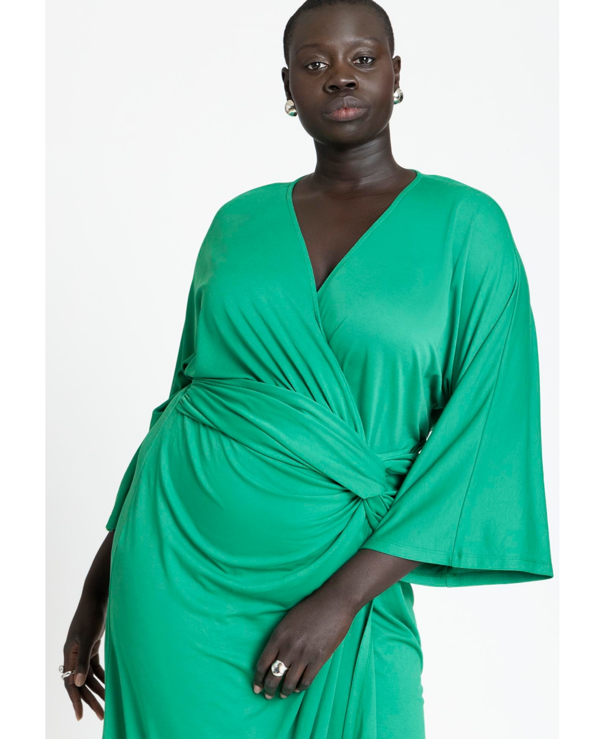 Eloquii Plus Size Draped Skirt Knit Dress