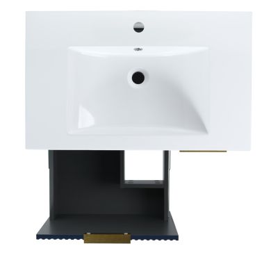 30 Inch Freestanding Bathroom Vanity With Resin Basin, 30x18