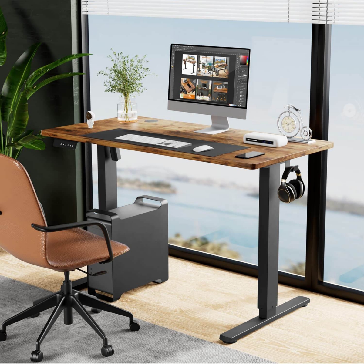Streamdale Furniture Electric Height Adjustable Standing Desk, Sit To Stand Ergonomic Computer Desk, 40