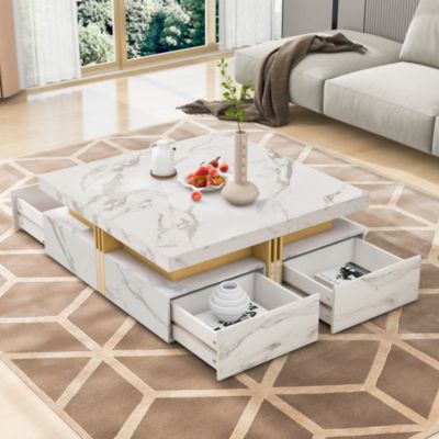 Modernsquare Storage Coffee Table With 4 Drawers