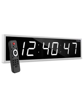 Large Digital Clock, 24" LED Wall Clock with Alarm, Timer & More