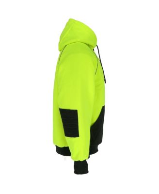 Men's HiVis PolarForce Pullover Sweatshirt - High Visibility Insulated Hoodie with Kangaroo Pocket