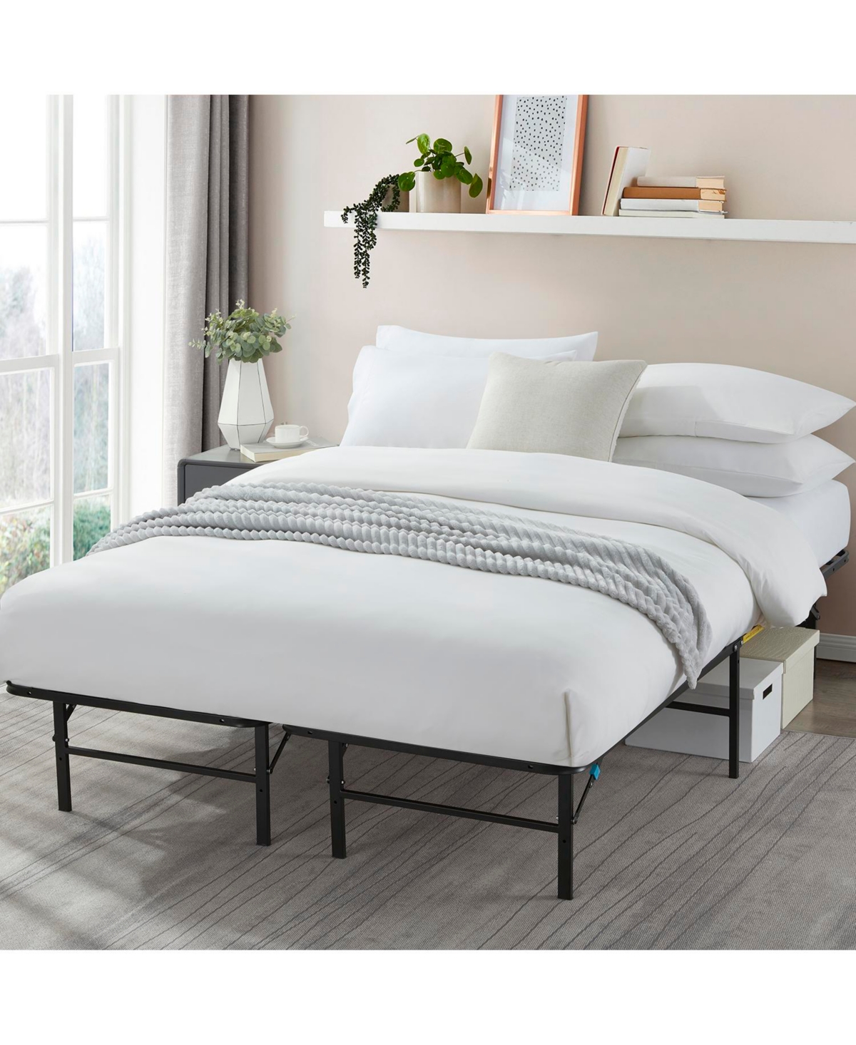 14" Adjustable Foldable Steel Bed Frame