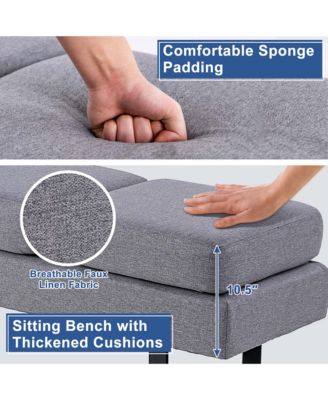 Waiting Room Bench Seating with Metal Frame Leg Upholstered Reception Bench