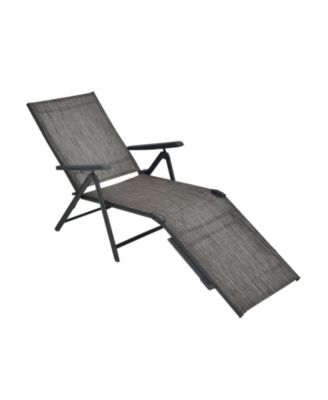 Patio Foldable Chaise Lounge Chair with Backrest and Footrest
