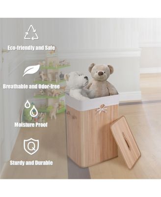 19-Gallon Rectangular Laundry Basket Clothes Hamper with Handles and Lid