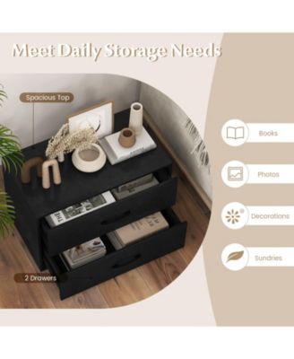 Stackable 2-Drawer Storage Cabinet with Handles for Entryway or Office Use