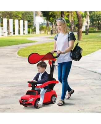 3-in-1 Mercedes Benz Ride-On Toddler Sliding Car with Push Handle