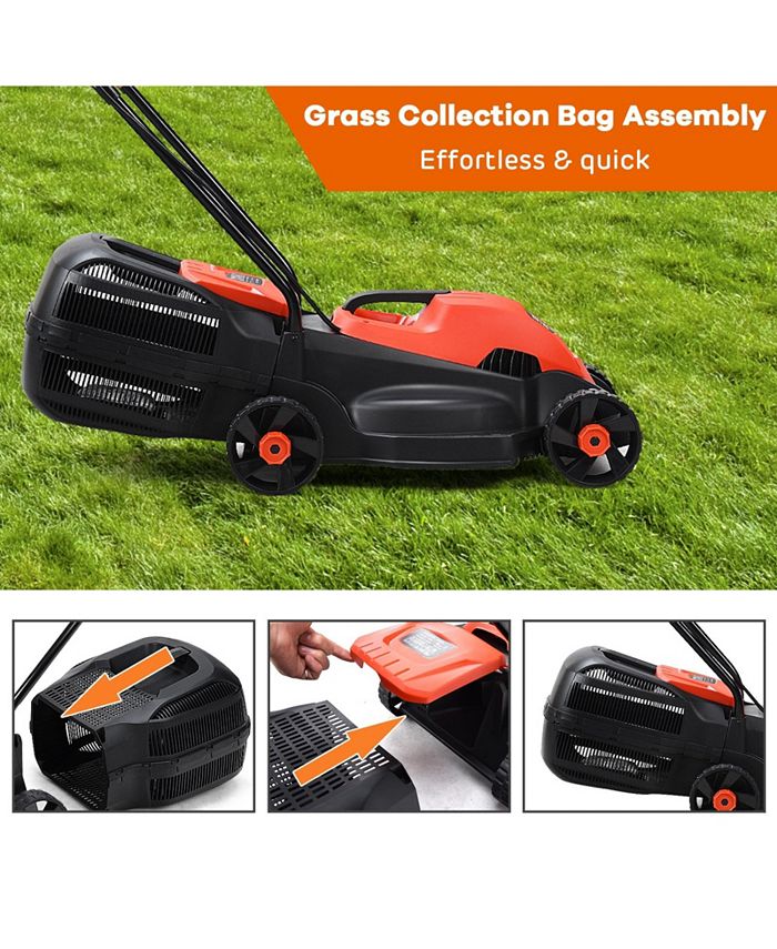 Slickblue 14 Inch Electric Push Lawn Corded Mower with Grass Bag Macy's